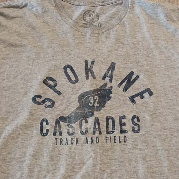 Men's Gray Team Tshirt crewneck shortsleeve SPOKANE CASCADES Track Field - Picture 2 of 5